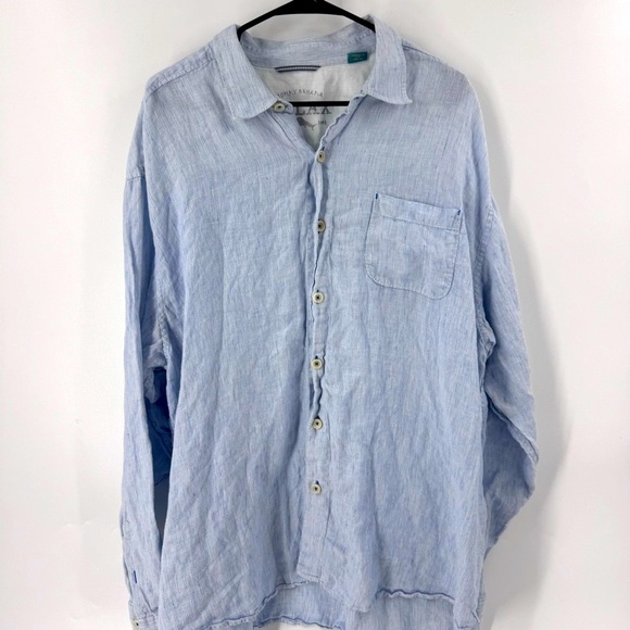 Tommy Bahama Relax 100% Linen Light Blue Casual Button Down Shirt - Picture 1 of 6